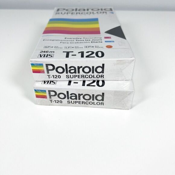 Lot of 2 Polaroid Blank VHS Tapes New Sealed! Standard Grade T-120 6 Hours New - Picture 4 of 6
